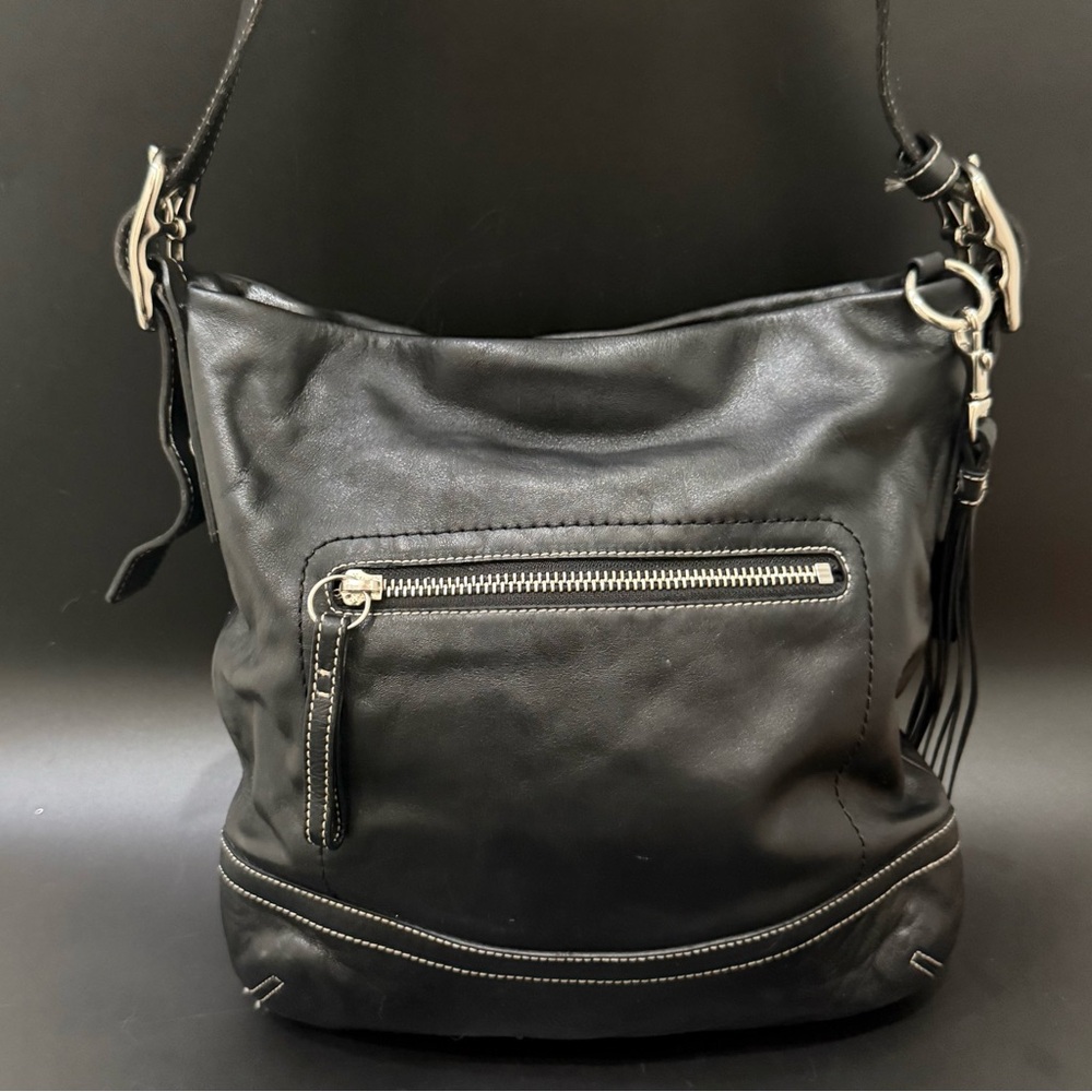Vintage COACH 1415 Legacy Black Leather Slim Convertible Shoulder Crossbody Bag